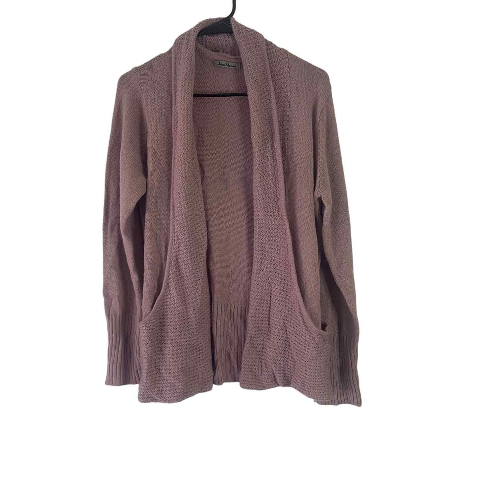 Jason Maxwell Women's XL Purple Pink Knitted Open Front Pockets Cardigan Sweater